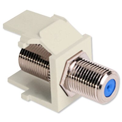 Leviton QuickPort F Snap-In Connector, Light Almond